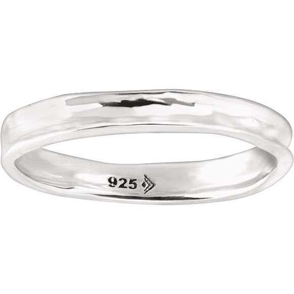 Women's Stellar Stable Stacking Ring in Hammered Sterling Silver Delicate Looks - Picture 1 of 9